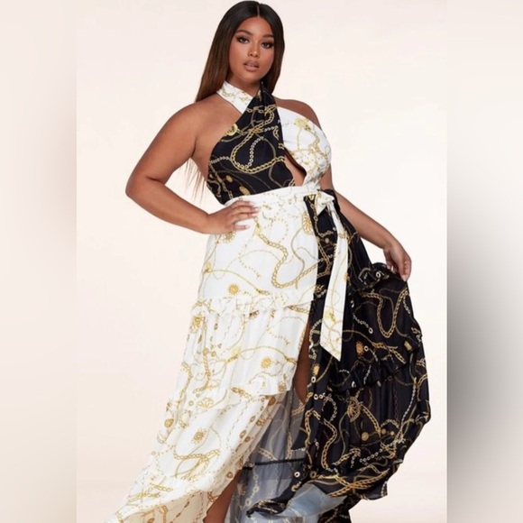 Maxi Front Chained Link Halter Dress perfect for wonderful weather - Picture 1 of 2